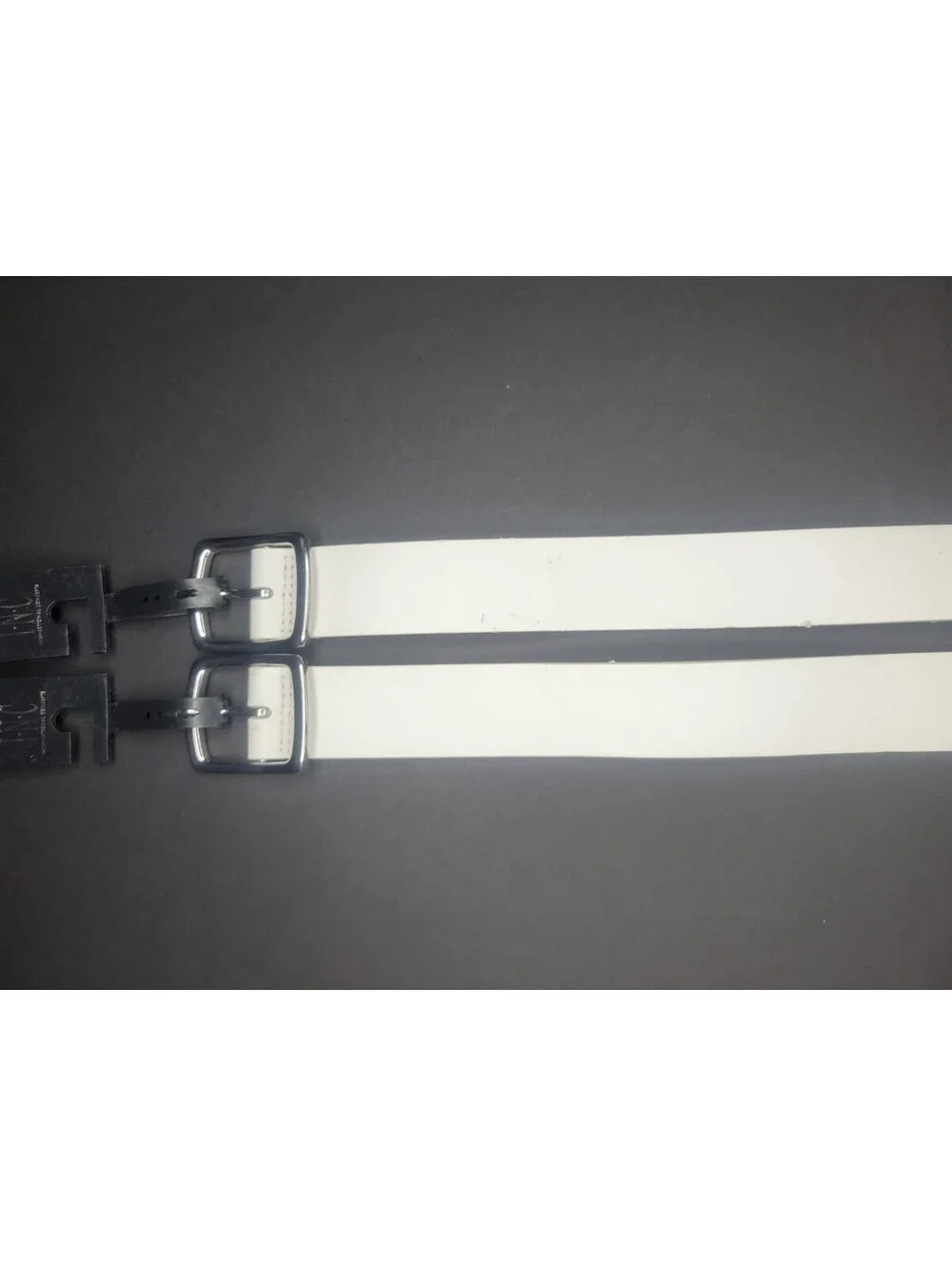 2Pc INC International Concepts Womens Faux Leather Solid White Casual Belt XL
